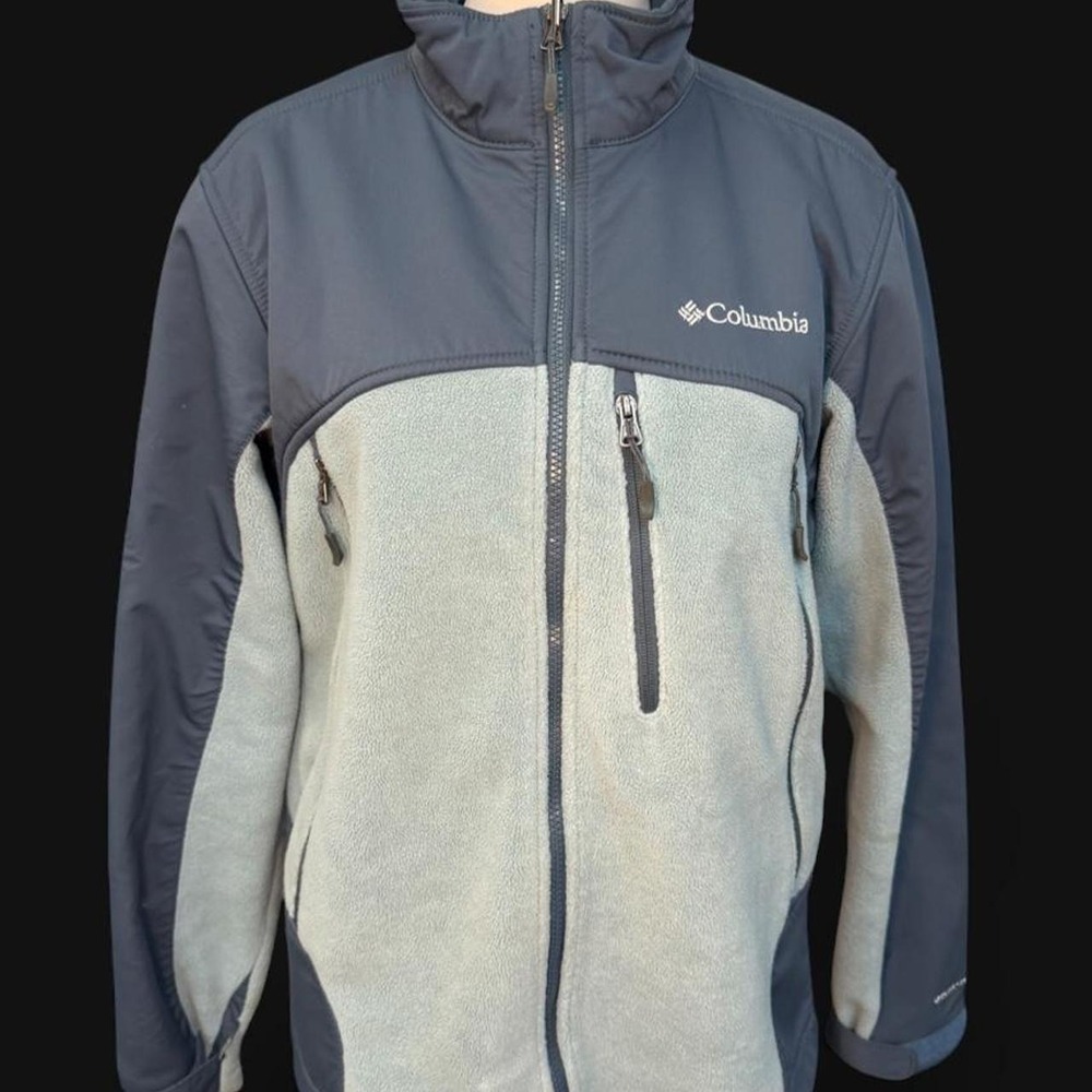 Columbia Mens Omni-Heat Interchange Fleece Jacket Gray Full Zip Size M